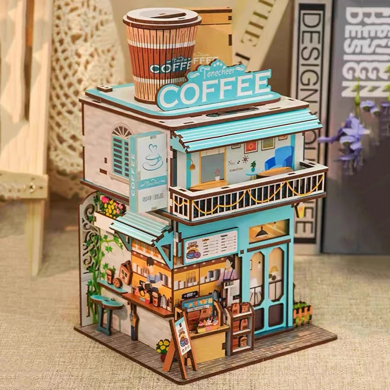 Book Nook Japon Kit Miniature Bois Lumière