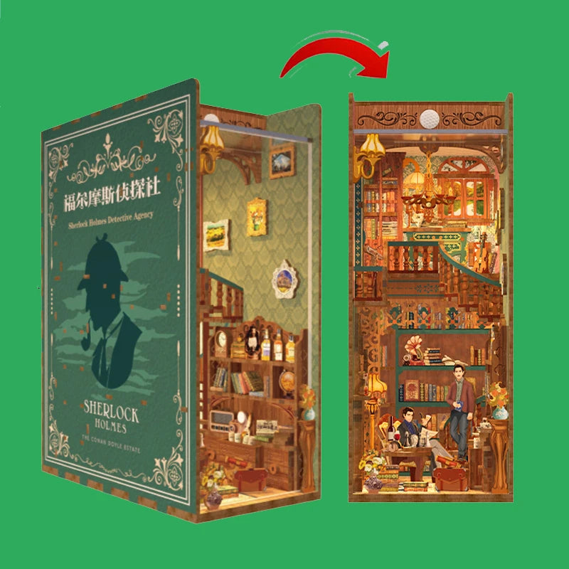 Book Nook Japon Kit Miniature Bois Lumière