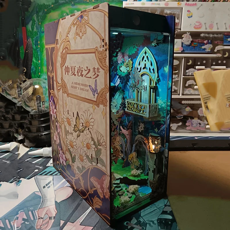 Book Nook Japon DIY Miniature Bois