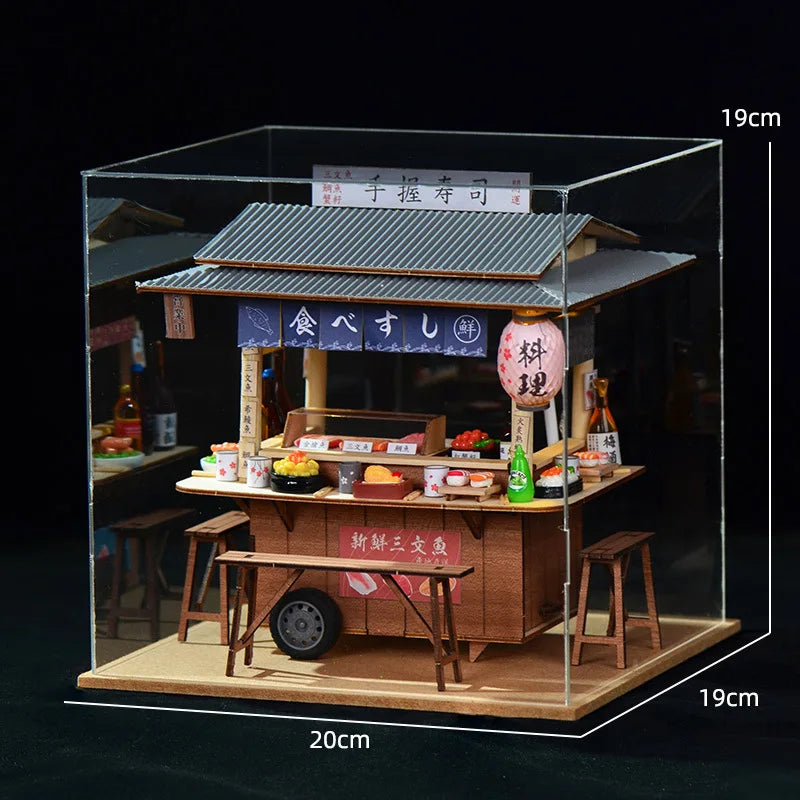 Book Nook Japon Kit Rue Miniature Lumineux