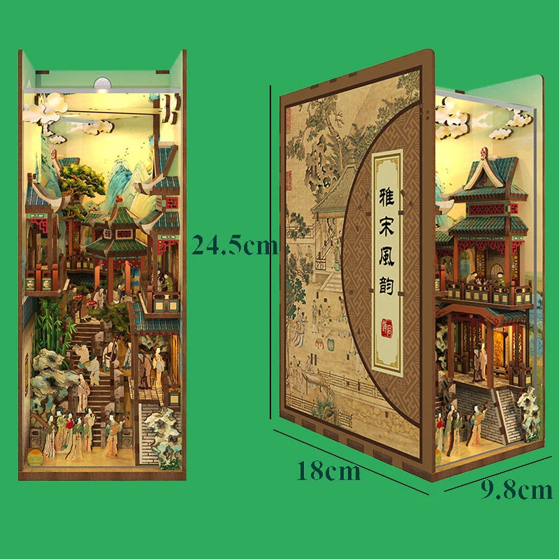 Book Nook Japon Kit Miniature Bois Lumière