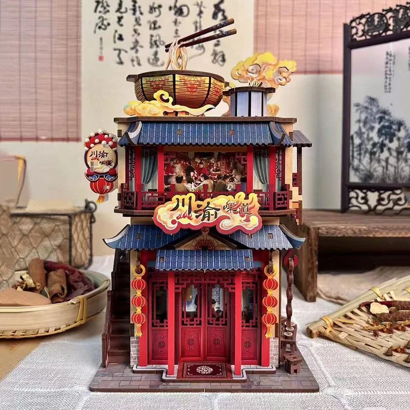 Book Nook Japon Kit Bois Miniature Lumineux